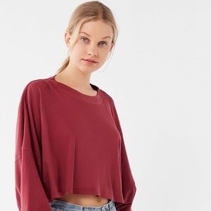 urban outfitters maroon cropped long sleeve